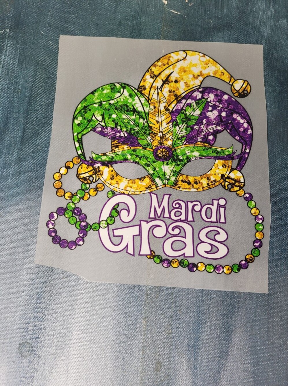 Mardi Gras DTF Transfer Ready To Press